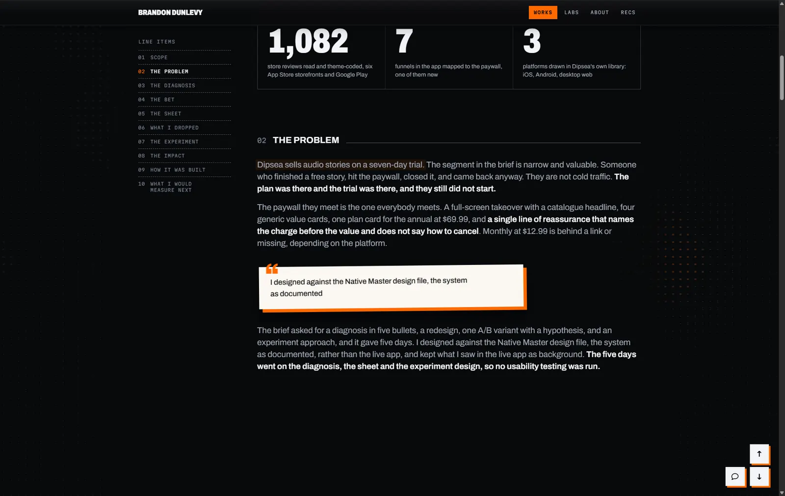 A study page just after a source click, the cited sentence highlighted a third of the way down the screen, the panel closed.